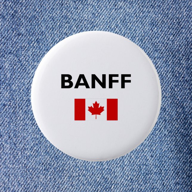 Banff Canada Canadian Flagga Light-Färg Knapp (Skapare uppladdad)