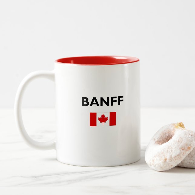 Banff Canada Canadian Flagga Light-Färg Två-Tonad Mugg (Med munk)