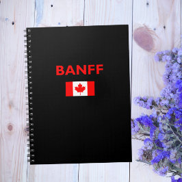 Banff Canada Canadian Flagga Mörk Färg Anteckningsbok