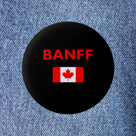 Banff Canada Canadian Flagga Mörk Färg Knapp