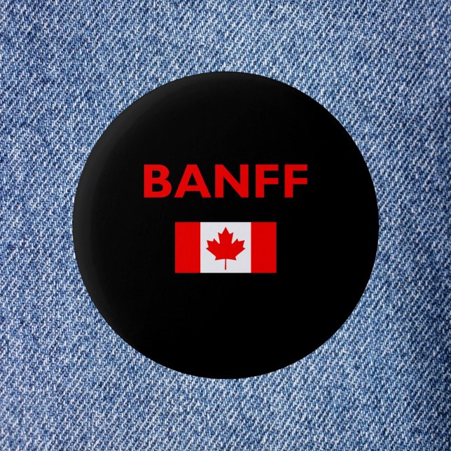 Banff Canada Canadian Flagga Mörk Färg Knapp (Skapare uppladdad)