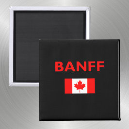 Banff Canada Canadian Flagga Mörk Färg Magnet
