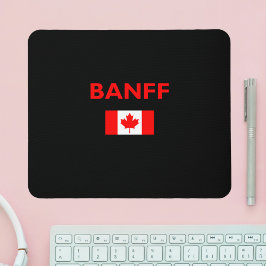 Banff Canada Canadian Flagga Mörk Färg Musmatta