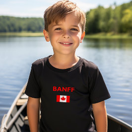 Banff Canada Canadian Flagga Mörk Färg T Shirt