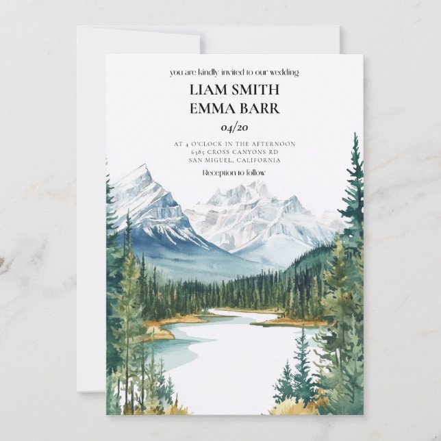 Banff Canada Rocky Mountains Inbjudningar (Framsida)