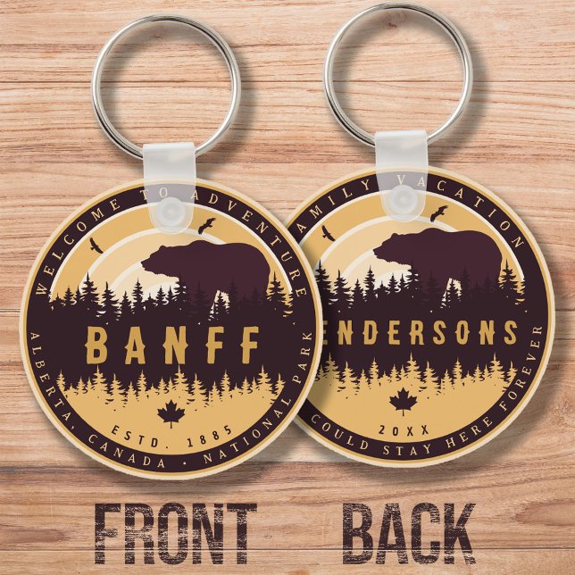 Banff Canada Rocky mountains Vintage Camping Nyckelring (Skapare uppladdad)