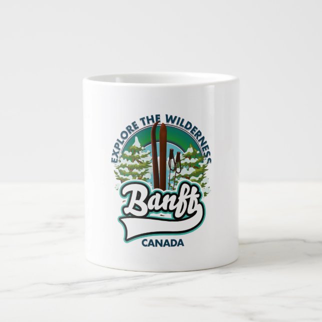 banff canada till ski logotyp jumbo mugg (Framsidan)