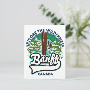 banff canada till ski logotyp vykort