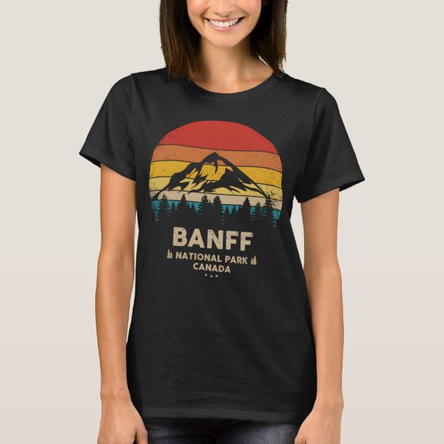 Banff - Canadian National Park Retro Souvenir T Shirt (Framsida)