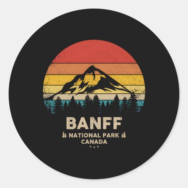 Banff Canadian National Park Runt Klistermärke (Framsida)
