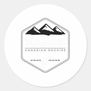 Banff Canadian Rockies Norquay Snowboard T Shirt Runt Klistermärke