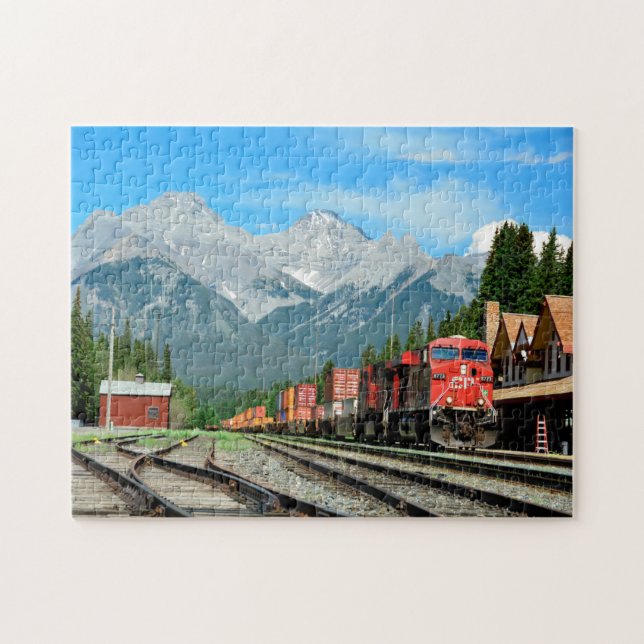 Banff järnvägsstation Alberta. Pussel (Horisontell)