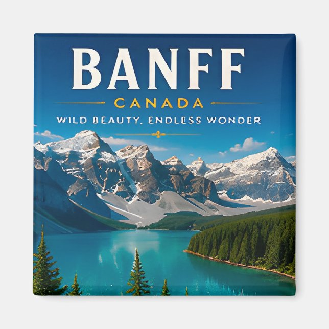 🏔️ Banff Kanada Bergsjön Hem Inredning 🍁 Magnet (Framsidan)