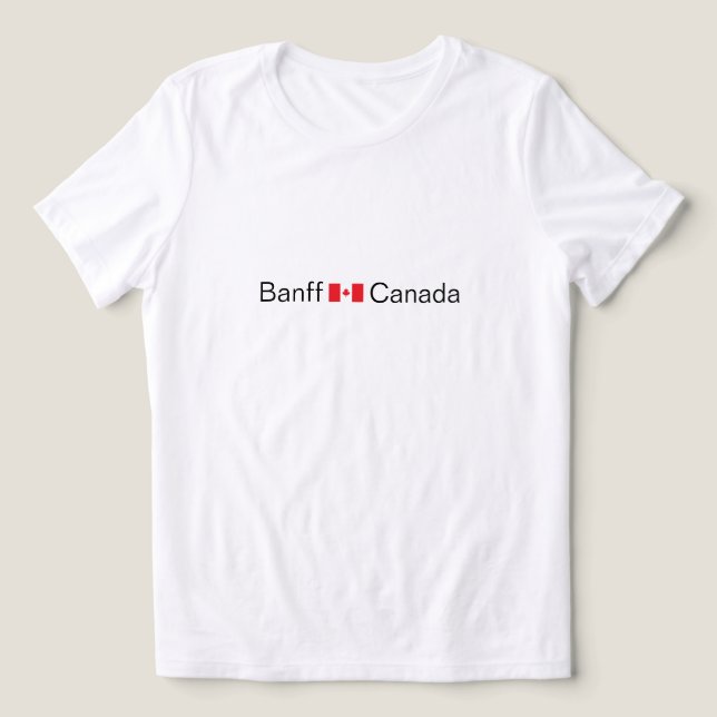 Banff, Kanada med Canadian flagga T-Shirt (Design Framsida)