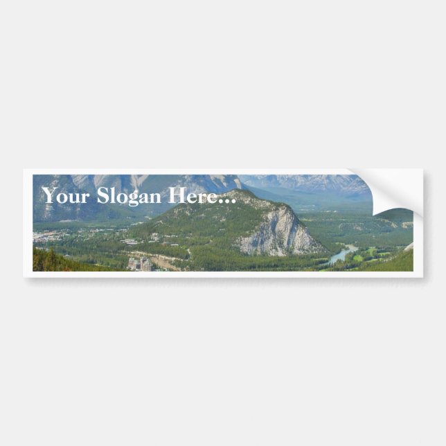 Banff Kanada som ses från Sulphurberg Gondol Bildekal (Framsidan)