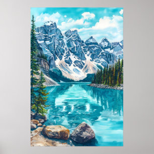 Banff National Park Akvarell 2 Poster