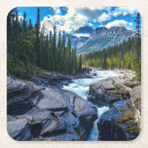 Banff National Park Alberta Kanada Underlägg Papper Kvadrat
