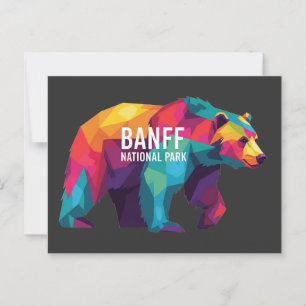 Banff National Park Canada Colorful Bear Vykort