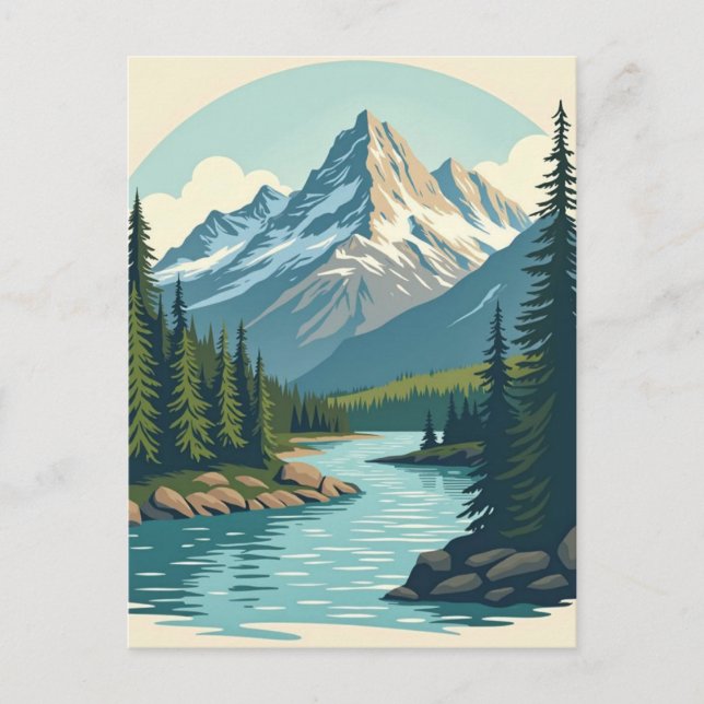 Banff National Park Canada retro Travel Vykort (Framsida)