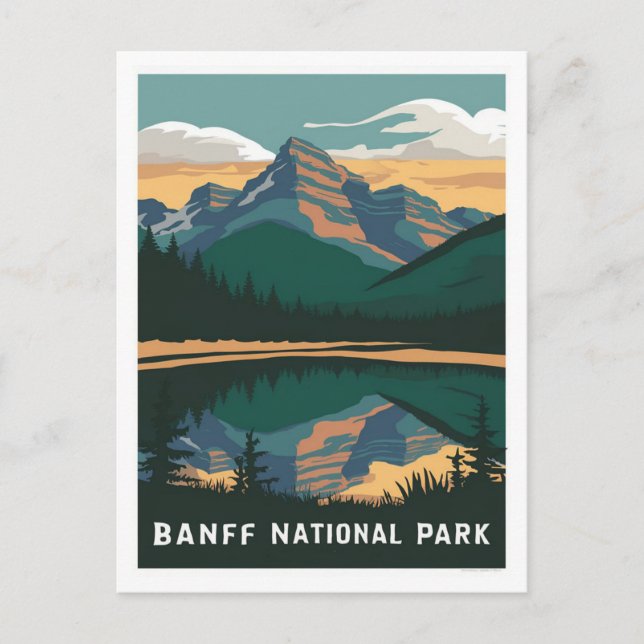 Banff National Park Canada-stilist Vykort (Framsida)