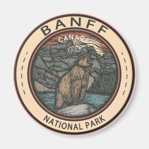 Banff National Park Canada Travel Emblem Vintage Magnet