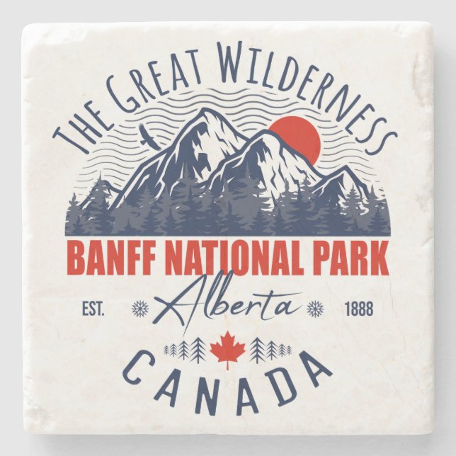 Banff National Park Canada Travel Vintage Stenunderlägg (Framsidan)