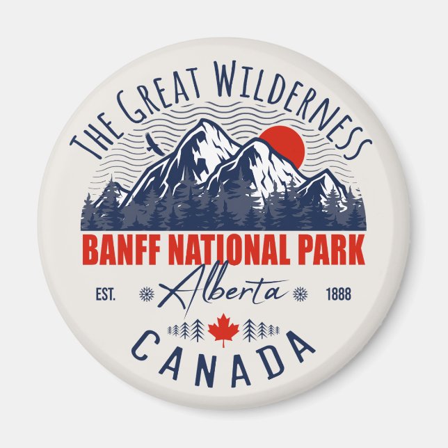 Banff National Park Canada Vintage Distress Magnet (Framsidan)