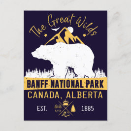 Banff National Park Canada Vintage Distress Vykort