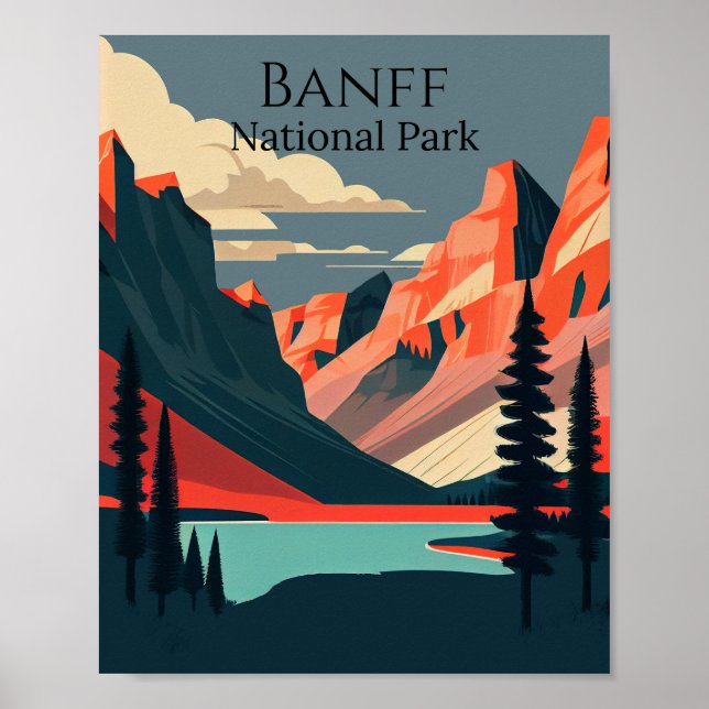 Banff National Park Contemporary Art Poster (Framsidan)