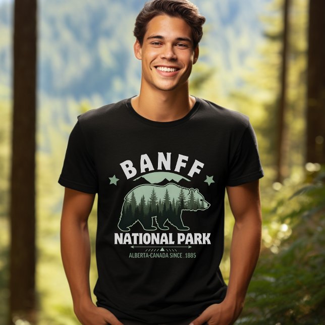 Banff National Park Forest Bear Design T Shirt (Skapare uppladdad)