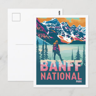 Banff National Park Kanada Vintage resor Ställe Vykort