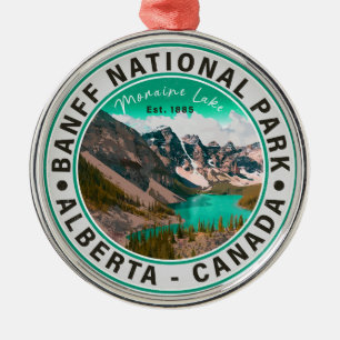 Banff National Park Moraine Sjö Alberta Kanada Julgransprydnad Metall