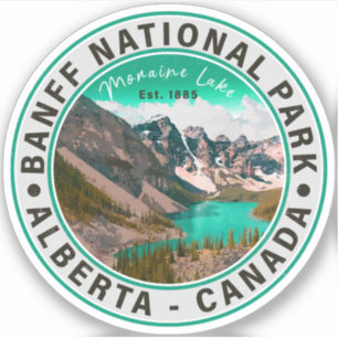 Banff National Park Moraine Sjö Alberta Kanada Klistermärken