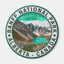 Banff National Park Moraine Sjö Alberta Kanada Magnet