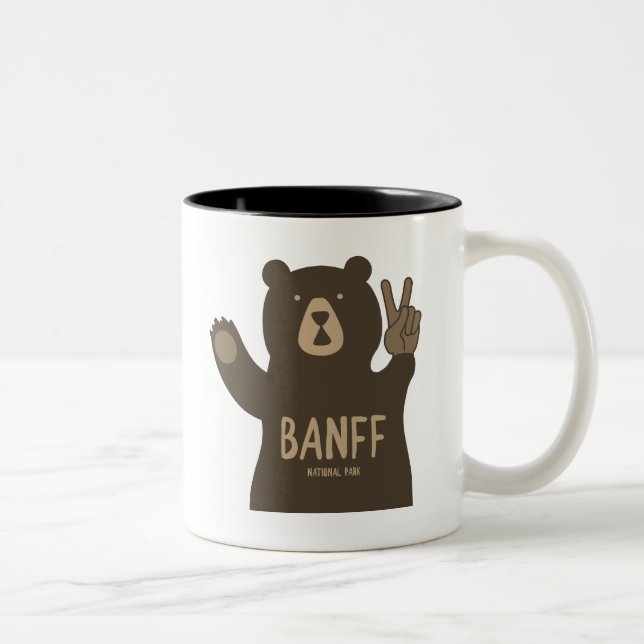 Banff National Park Peace Bear Två-Tonad Mugg (Höger)