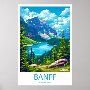 Banff National Park Reseminaffisch Tryck Väggkonst