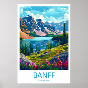 Banff National Park Reseminaffisch Vägkonst Banff Poster