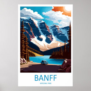 Banff National Park Reseskylt Väggkonst Banff