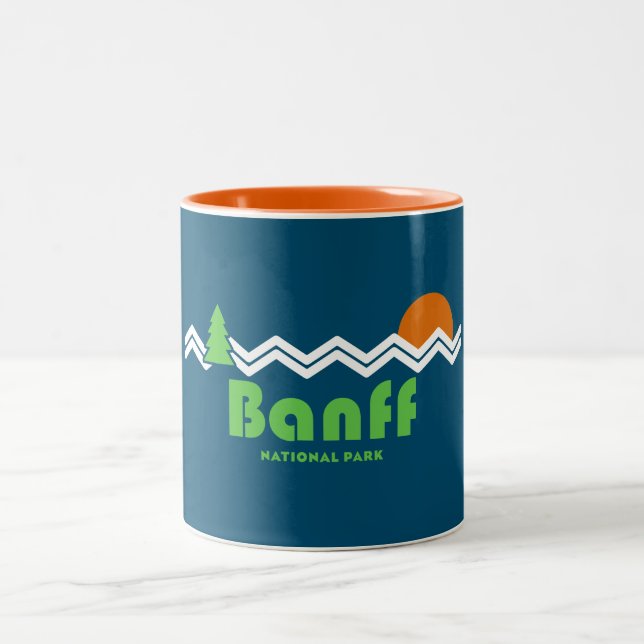 Banff National Park Retro Två-Tonad Mugg (Center)