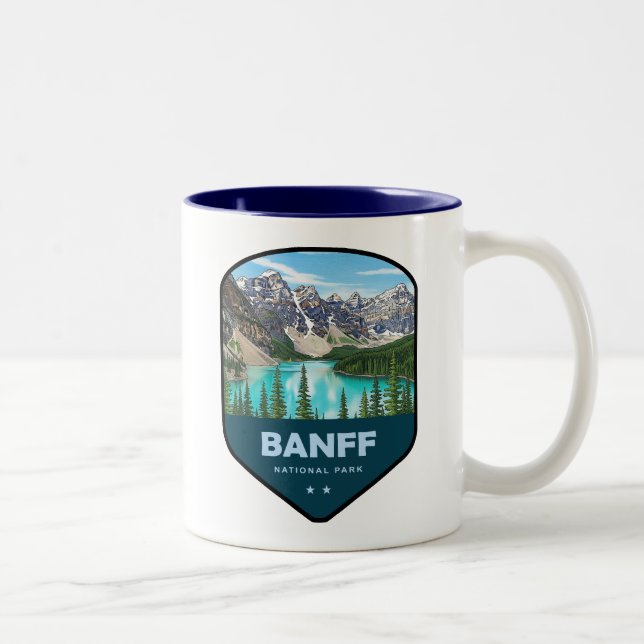 Banff National Park-sköld Två-Tonad Mugg (Höger)