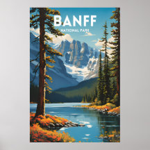 Banff National Park Traditional Travel Poster