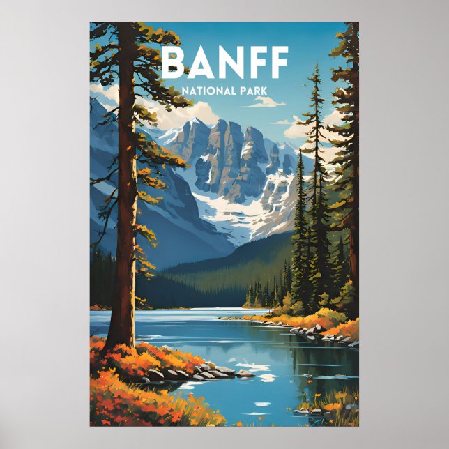 Banff National Park Traditional Travel Poster (Framsidan)