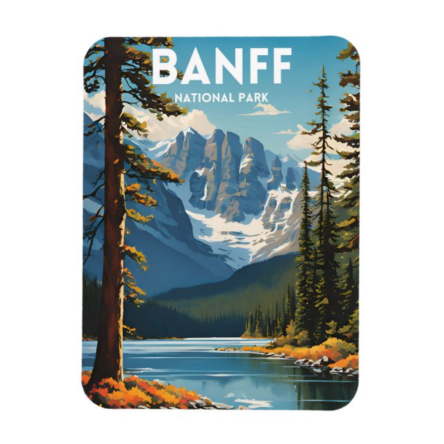 Banff National Park Traditional Travel Poster Magnet (Vertikal)