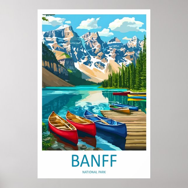 Banff National Park tryck Kanada Väggkonst Berg (Framsidan)
