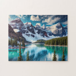 Banff National Park Turquoise sjö, Kanada Mount Pussel