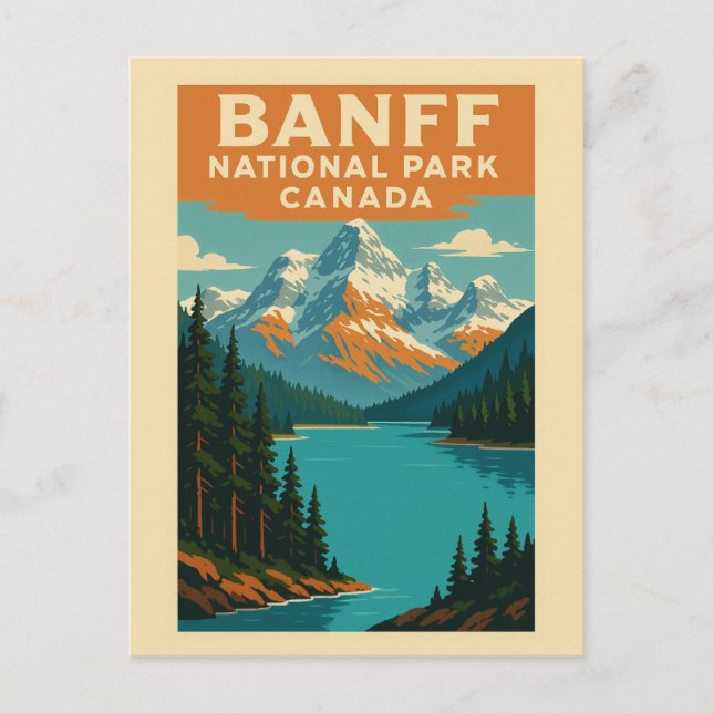 Banff Nationalpark Alberta Kanada Vintage Vykort (Framsida)