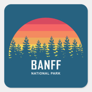 Banff nationalpark fyrkantigt klistermärke