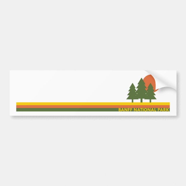 Banff nationalpark Gräs Träd Sol Bildekal (Framsidan)