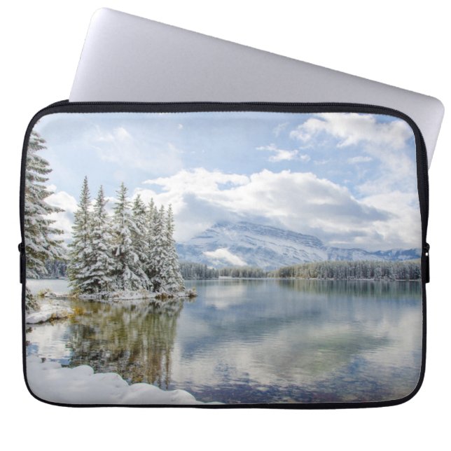 Banff nationalpark i vinter laptop fodral (Framsidan)