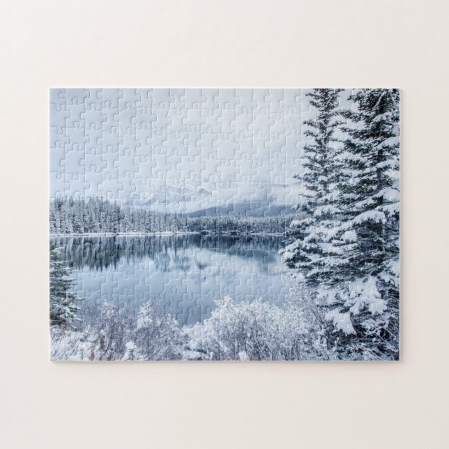 Banff nationalpark i vinter pussel (Horisontell)